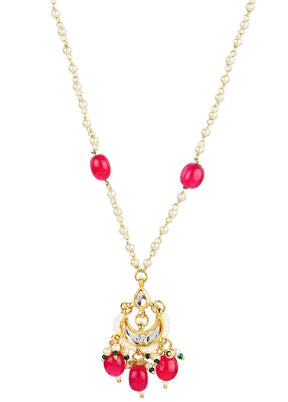 Golden Stone Work Alloy Necklace - Indian Silk House Agencies