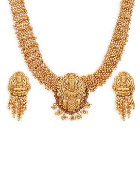 Golden Stone Work Alloy Jewellery Set - Indian Silk House Agencies