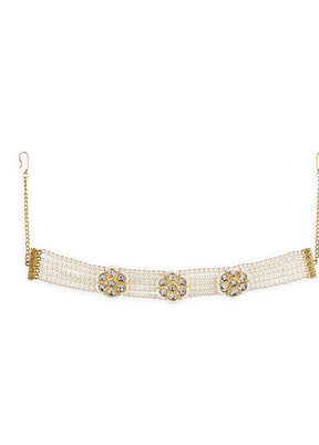 Golden Stone Work Alloy Head Band - Indian Silk House Agencies