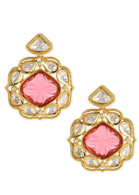 Golden Stone Work Alloy Earrings - Indian Silk House Agencies