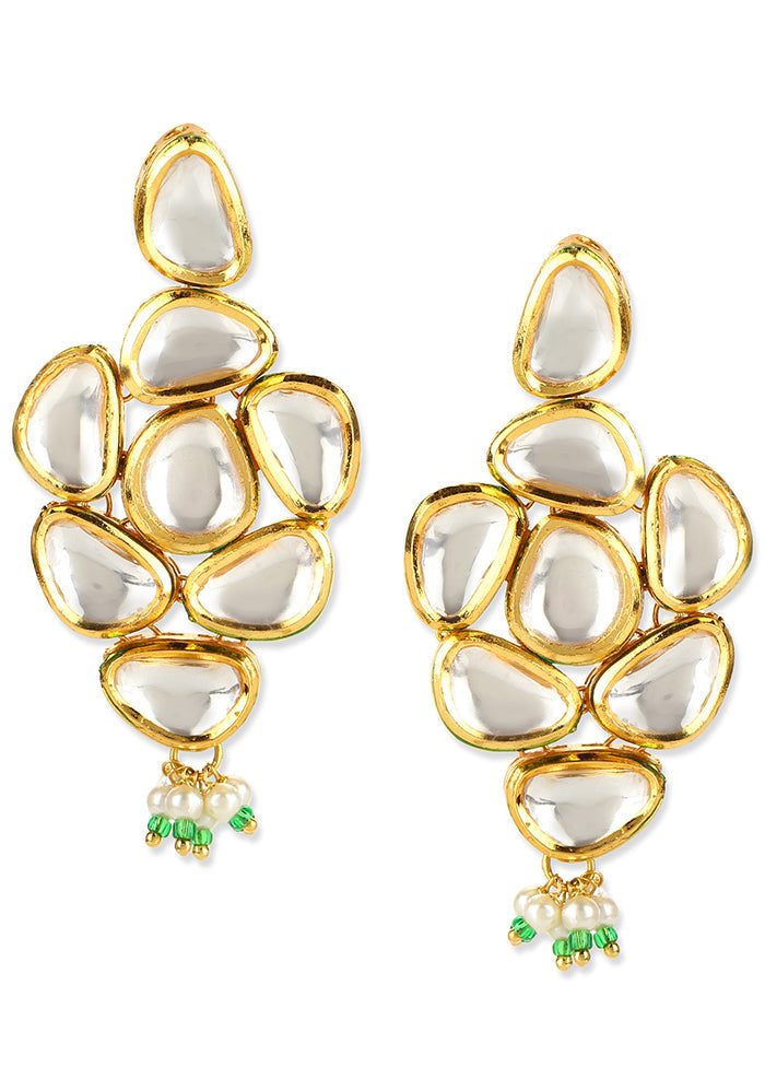 Golden Stone Work Alloy Earrings - Indian Silk House Agencies