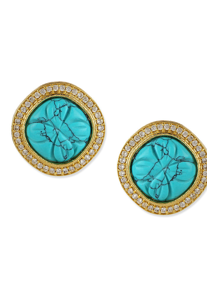 Silver Stone Work Alloy Earrings - Indian Silk House Agencies