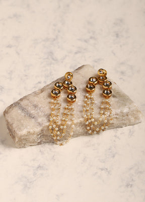 Golden Stone Work Alloy Earrings - Indian Silk House Agencies