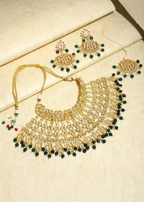 Kundan Choker Necklace With Earrings - Indian Silk House Agencies