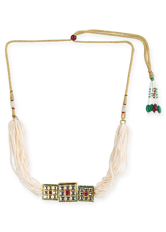 White Kundan Choker Necklace - Indian Silk House Agencies