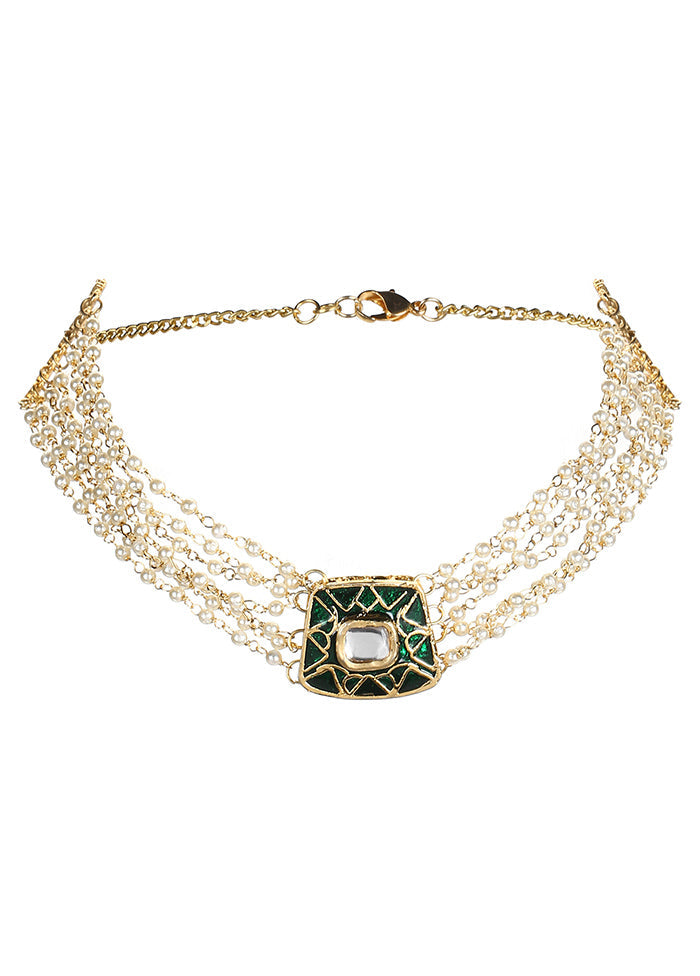 White Kundan Choker Necklace - Indian Silk House Agencies