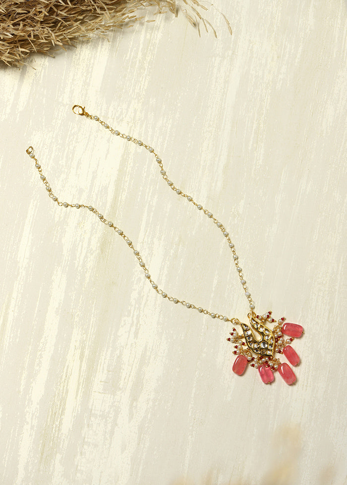 Pink Kundan Necklace - Indian Silk House Agencies