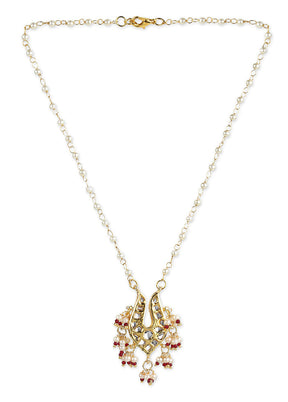 Gold Kundan Necklace - Indian Silk House Agencies