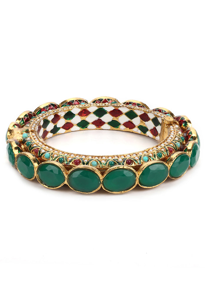 Kundan Meenakari Bangle - Indian Silk House Agencies