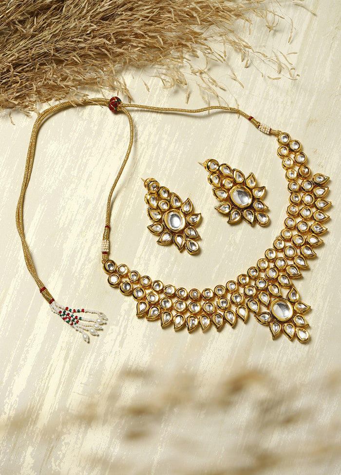 Kundan Choker Necklace Set With Studs - Indian Silk House Agencies