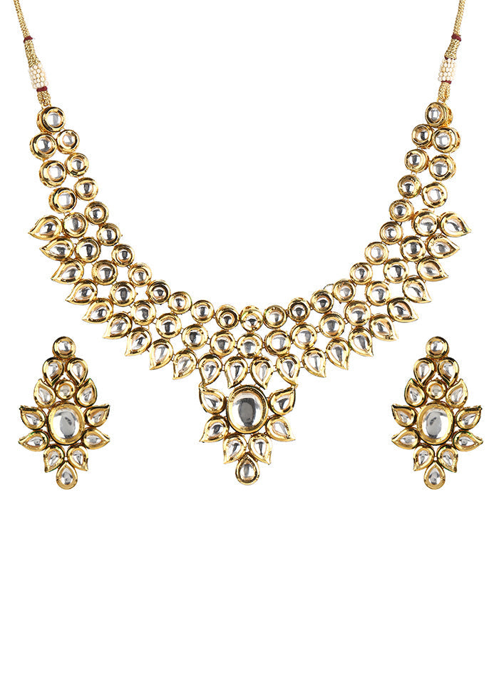 Kundan Choker Necklace Set With Studs - Indian Silk House Agencies