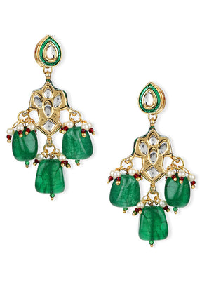 Kundan Earrings - Indian Silk House Agencies