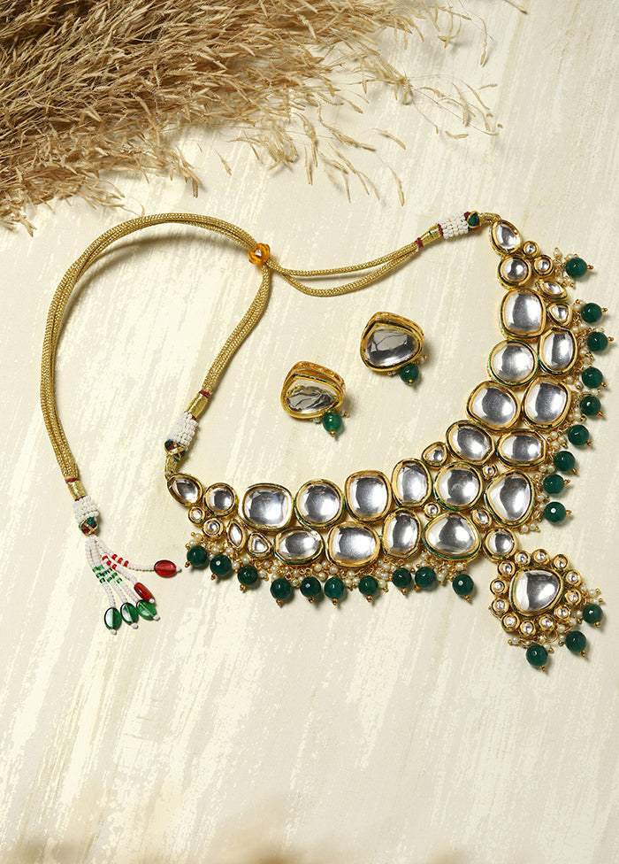 Kundan Choker Necklace With Earrings - Indian Silk House Agencies