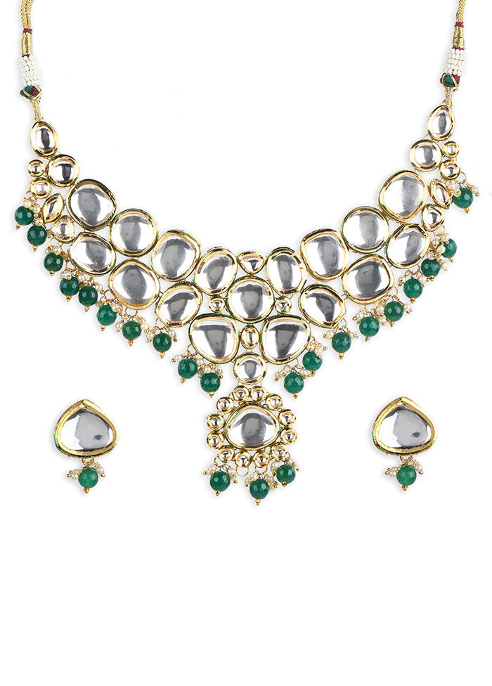 Kundan Choker Necklace With Earrings - Indian Silk House Agencies