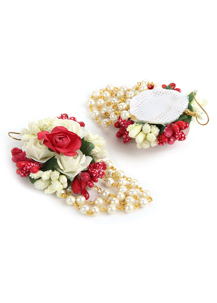 Floral Jewellery Set With Earring Nose Ring And Mangtika - Indian Silk House Agencies