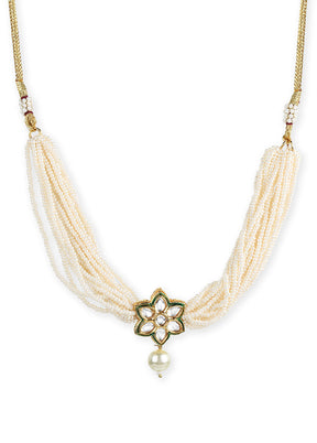 White Kundan Choker Necklace - Indian Silk House Agencies