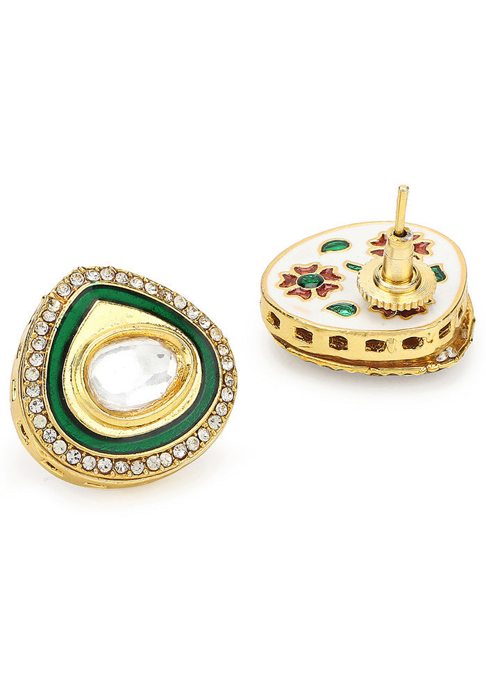 Stone Studded Kundan Studs - Indian Silk House Agencies