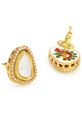 Stone Studded Kundan Studs - Indian Silk House Agencies