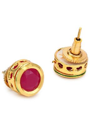 Stone Studded Kundan Studs - Indian Silk House Agencies