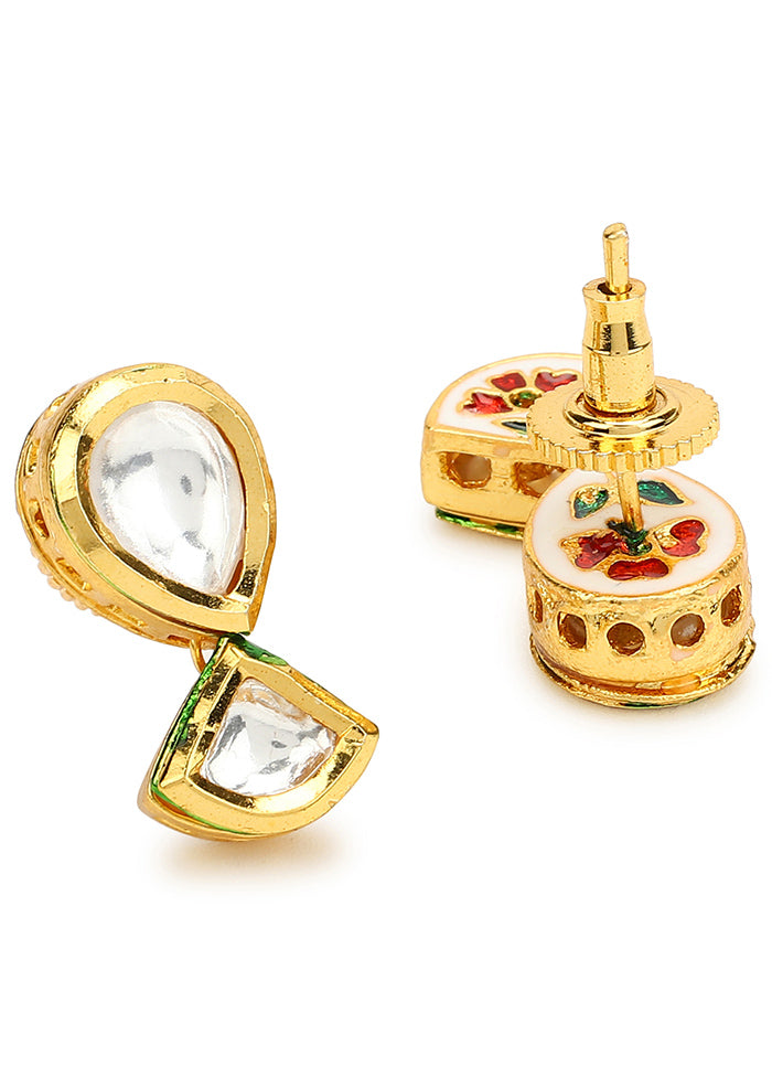 Stone Studded Kundan Studs - Indian Silk House Agencies