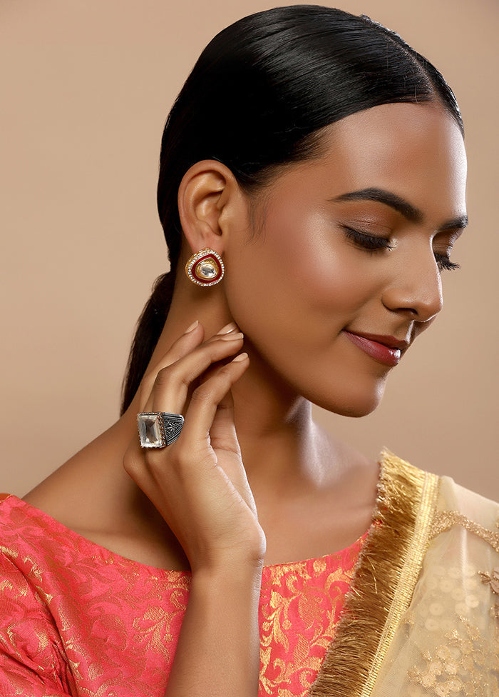 Stone Studded Kundan Studs - Indian Silk House Agencies