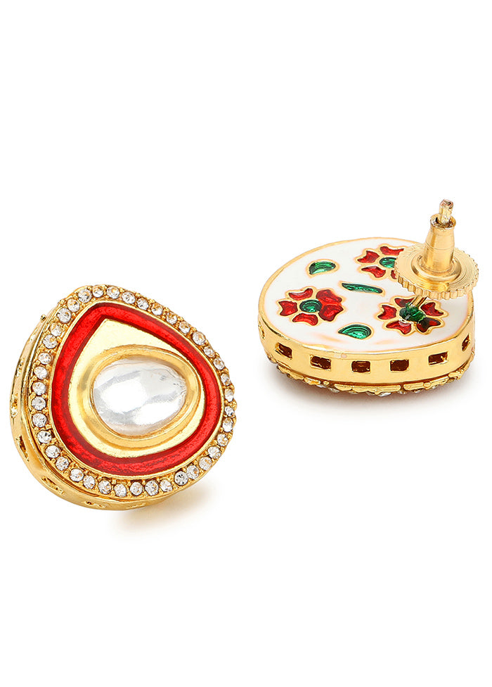 Stone Studded Kundan Studs - Indian Silk House Agencies