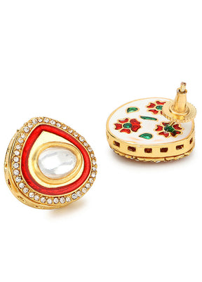 Stone Studded Kundan Studs - Indian Silk House Agencies