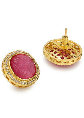 Stone Studded Kundan Studs - Indian Silk House Agencies