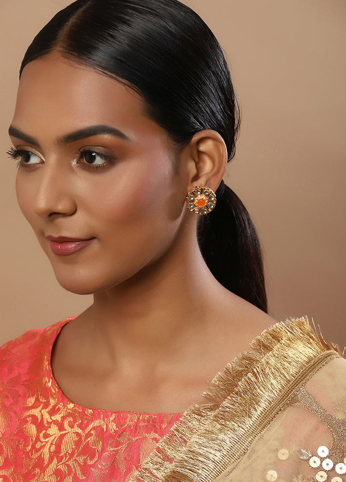 Stone Studded Kundan Studs - Indian Silk House Agencies