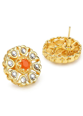 Stone Studded Kundan Studs - Indian Silk House Agencies