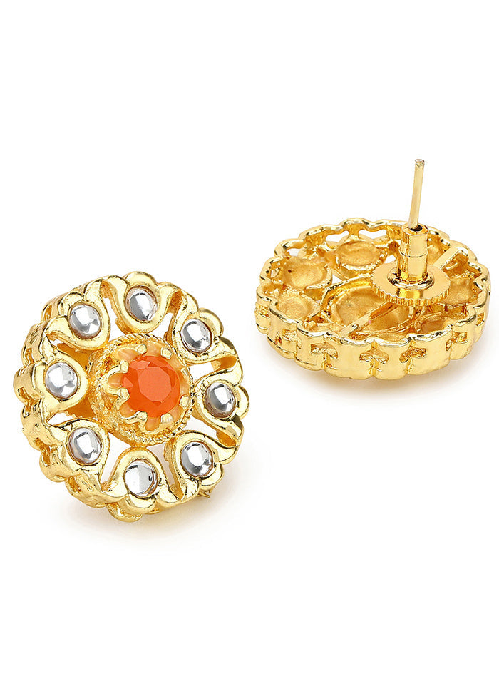 Stone Studded Kundan Studs - Indian Silk House Agencies