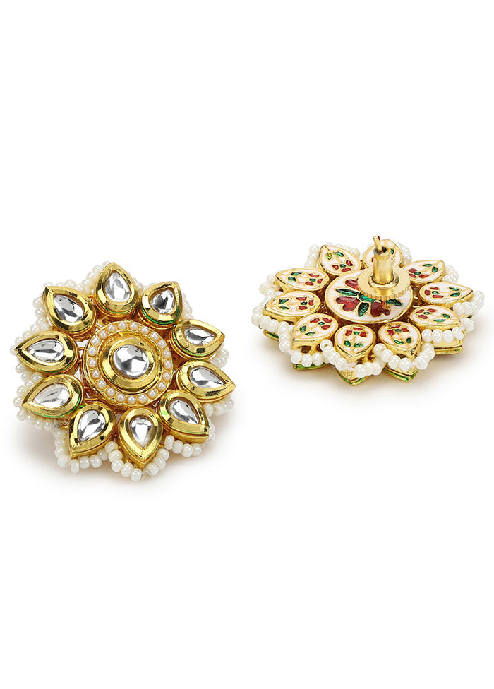 Stone Studded Kundan Studs - Indian Silk House Agencies