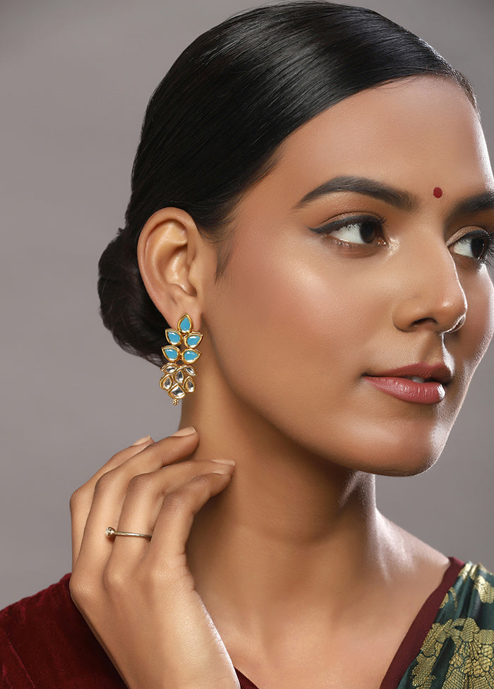 Stone Studded Kundan Earrings - Indian Silk House Agencies