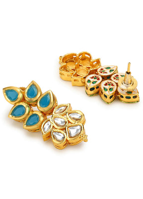 Stone Studded Kundan Earrings - Indian Silk House Agencies