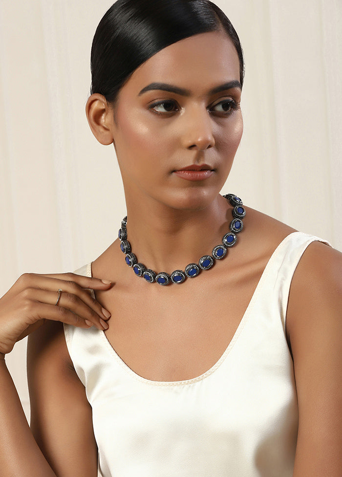 Blue Kundan Statement Necklace - Indian Silk House Agencies