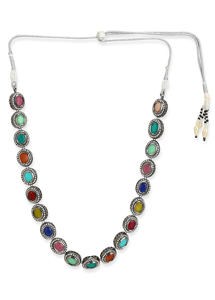 Multicolor Kundan Statement Necklace - Indian Silk House Agencies