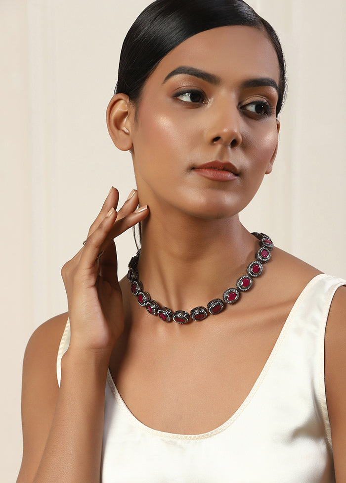 Red Kundan Statement Necklace - Indian Silk House Agencies