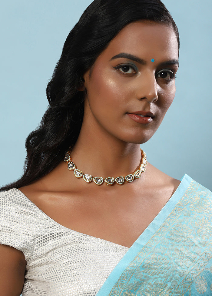 White Kundan Statement Necklace - Indian Silk House Agencies