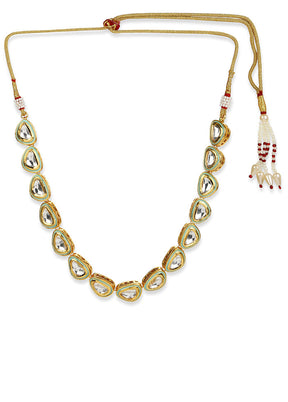 White Kundan Statement Necklace - Indian Silk House Agencies