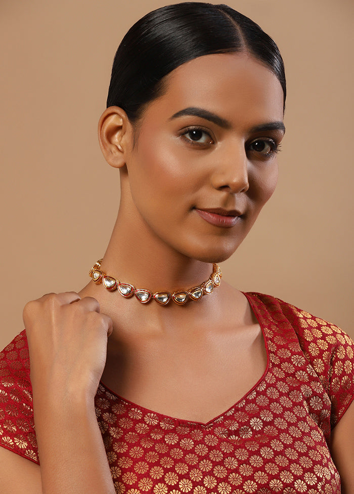 White Kundan Statement Necklace - Indian Silk House Agencies