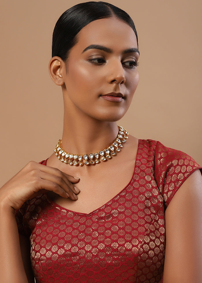 White Kundan Statement Necklace - Indian Silk House Agencies