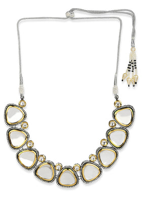 White Kundan Statement Necklace - Indian Silk House Agencies