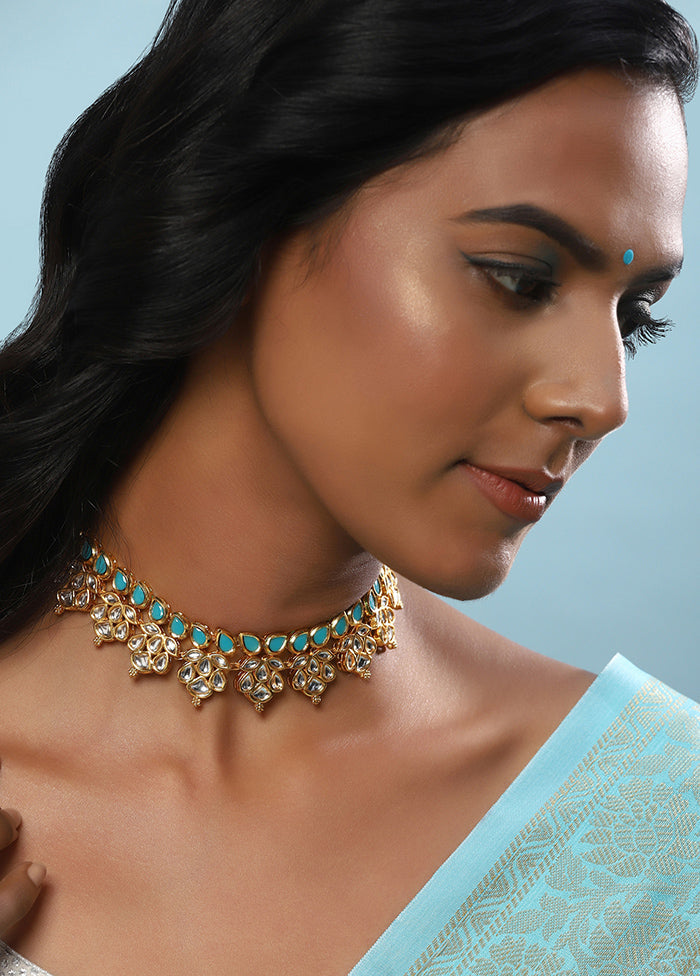 Blue Kundan Statement Necklace - Indian Silk House Agencies