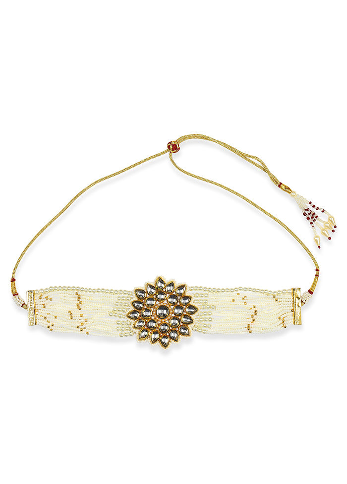 White Kundan Statement Necklace - Indian Silk House Agencies