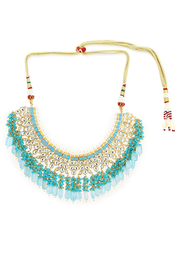 Blue Kundan Statement Necklace - Indian Silk House Agencies