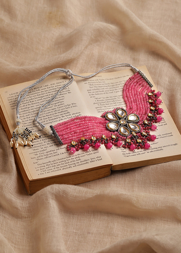 Pink Kundan Statement Necklace - Indian Silk House Agencies