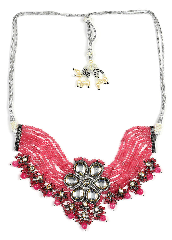 Pink Kundan Statement Necklace - Indian Silk House Agencies