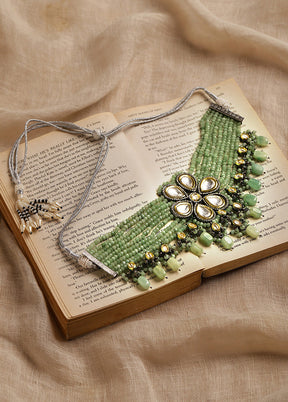 Green Kundan Statement Necklace - Indian Silk House Agencies