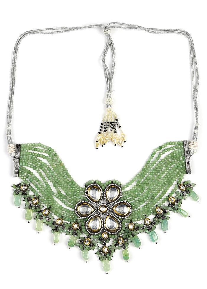 Green Kundan Statement Necklace - Indian Silk House Agencies