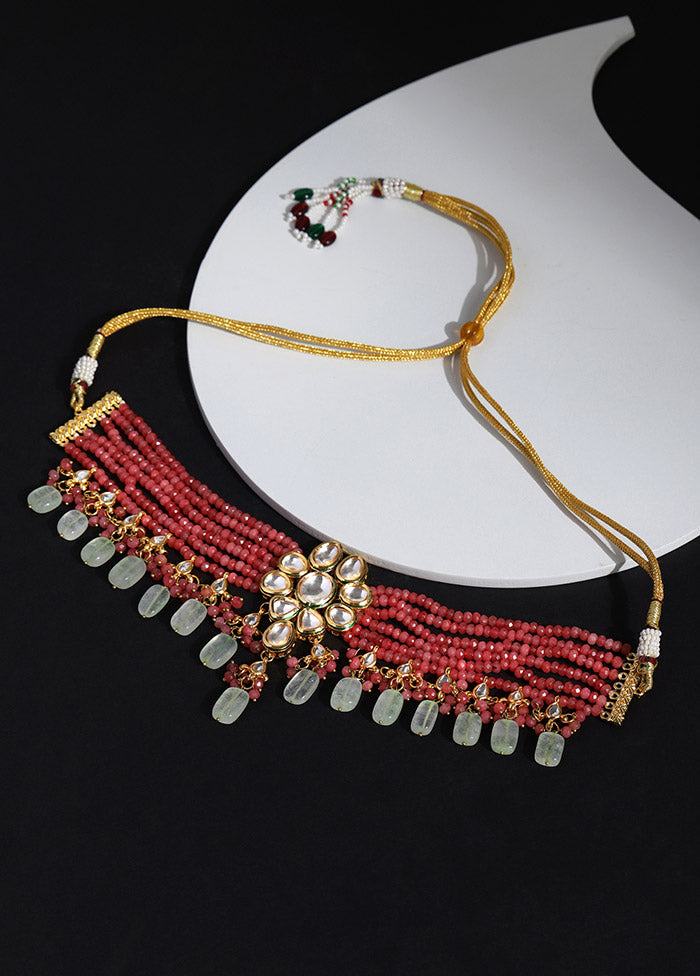 Golden Stone Work Alloy Necklace - Indian Silk House Agencies